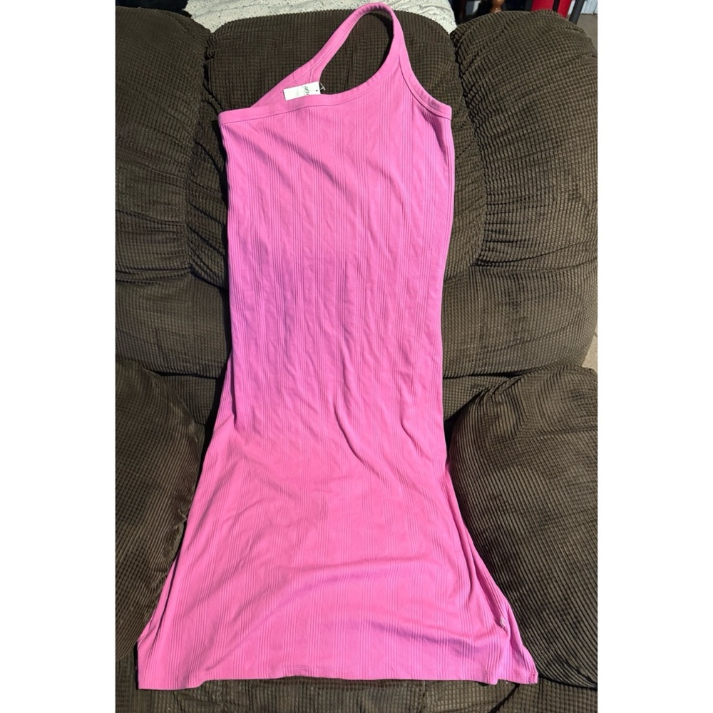 Aerie Vibrant Pink Ribbed Dress L